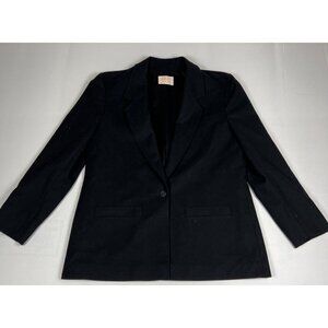 Vintage Pendleton Women M Made in USA Black 100% Pure Virgin Wool Blazer Jacket